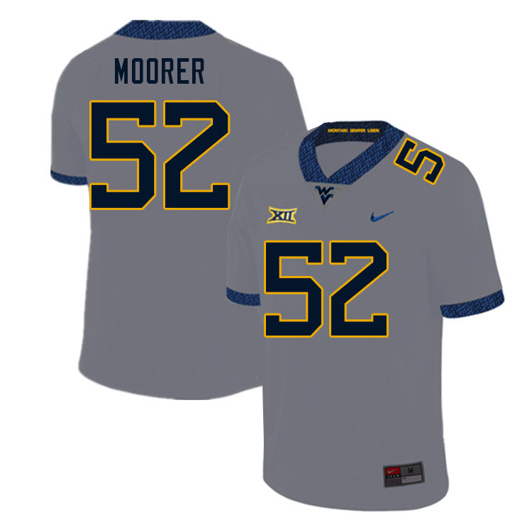 NCAA Men's Parker Moorer West Virginia Mountaineers Gray #52 Nike Stitched Football College Authentic Jersey DX23Q22WF